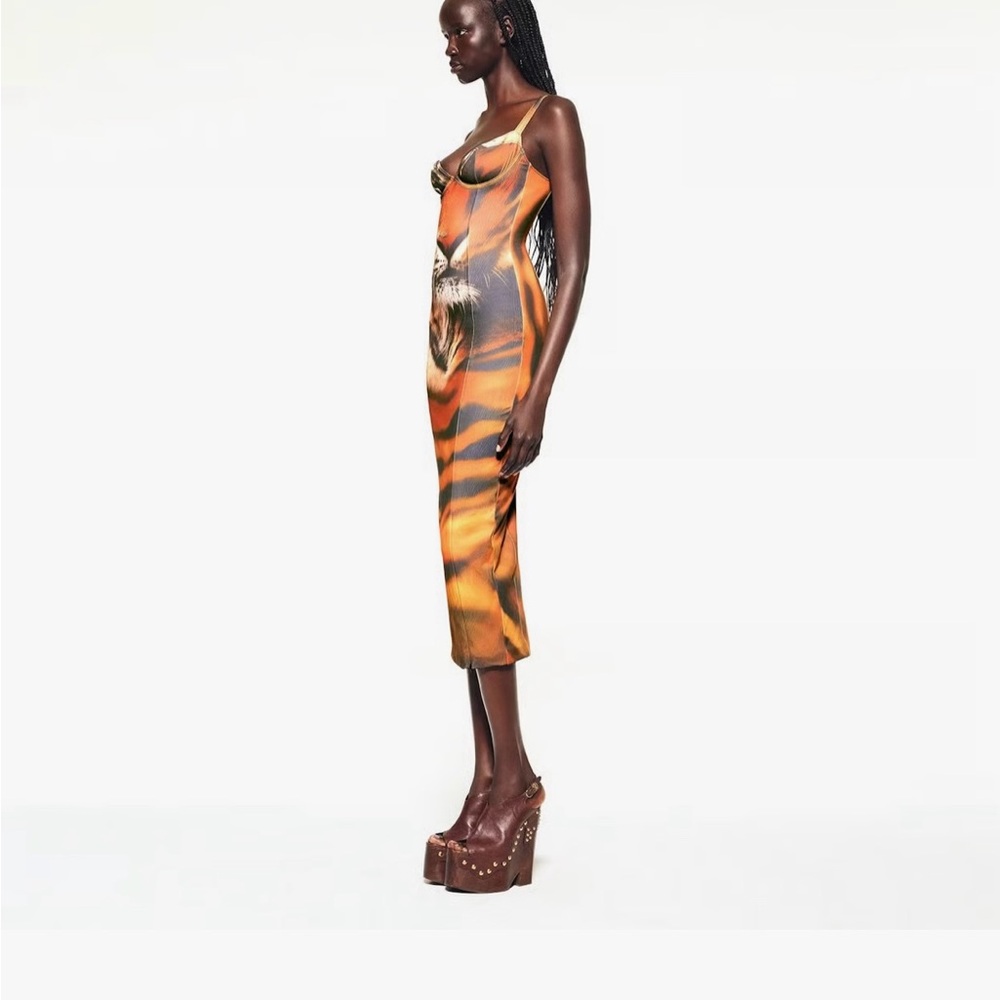 Skims X Roberto Cavalli Underwire Dress Tiger Face Print Size M - Picture 4 of 4